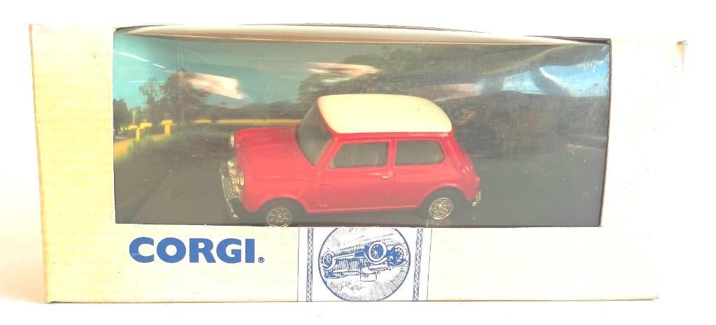 Mini Flame red - wit Corgi Classic # 98139., Ophalen of Verzenden, Zo goed als nieuw, Auto, Corgi