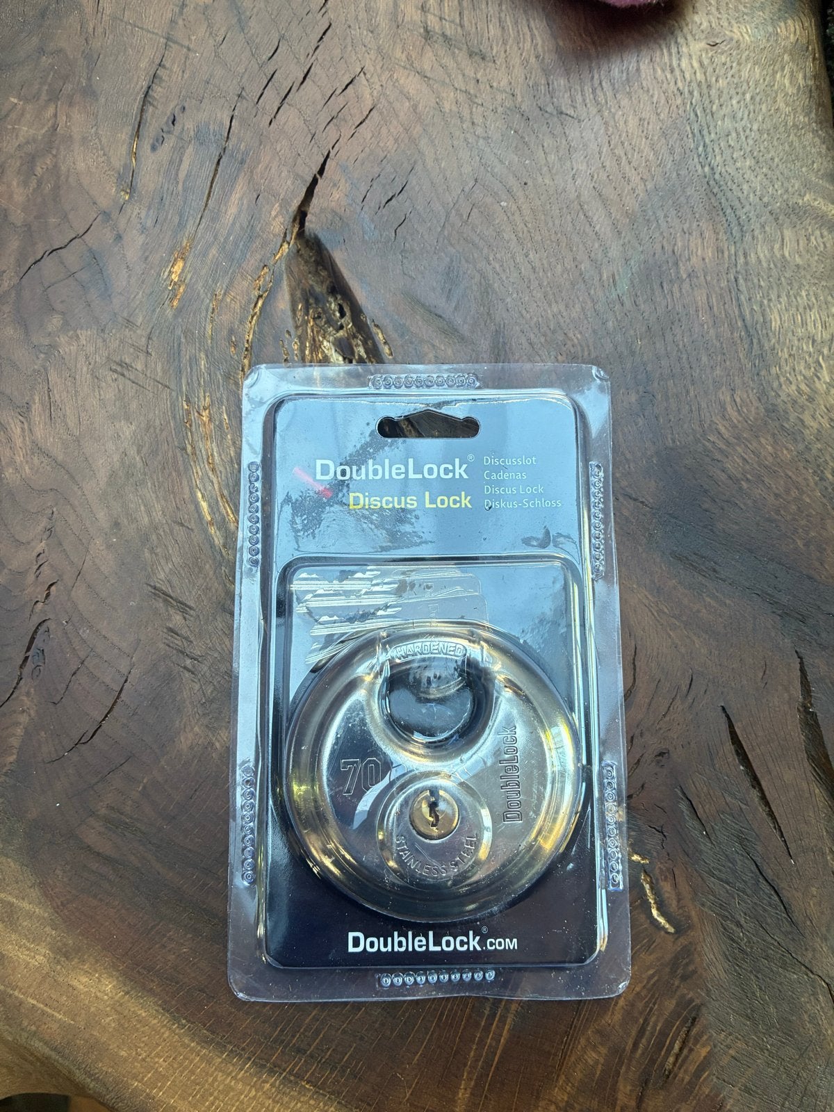 Nieuw DoubleLock Discus Slot 70mm - RVS, Ophalen of Verzenden, Nieuw, Rvs, Slot