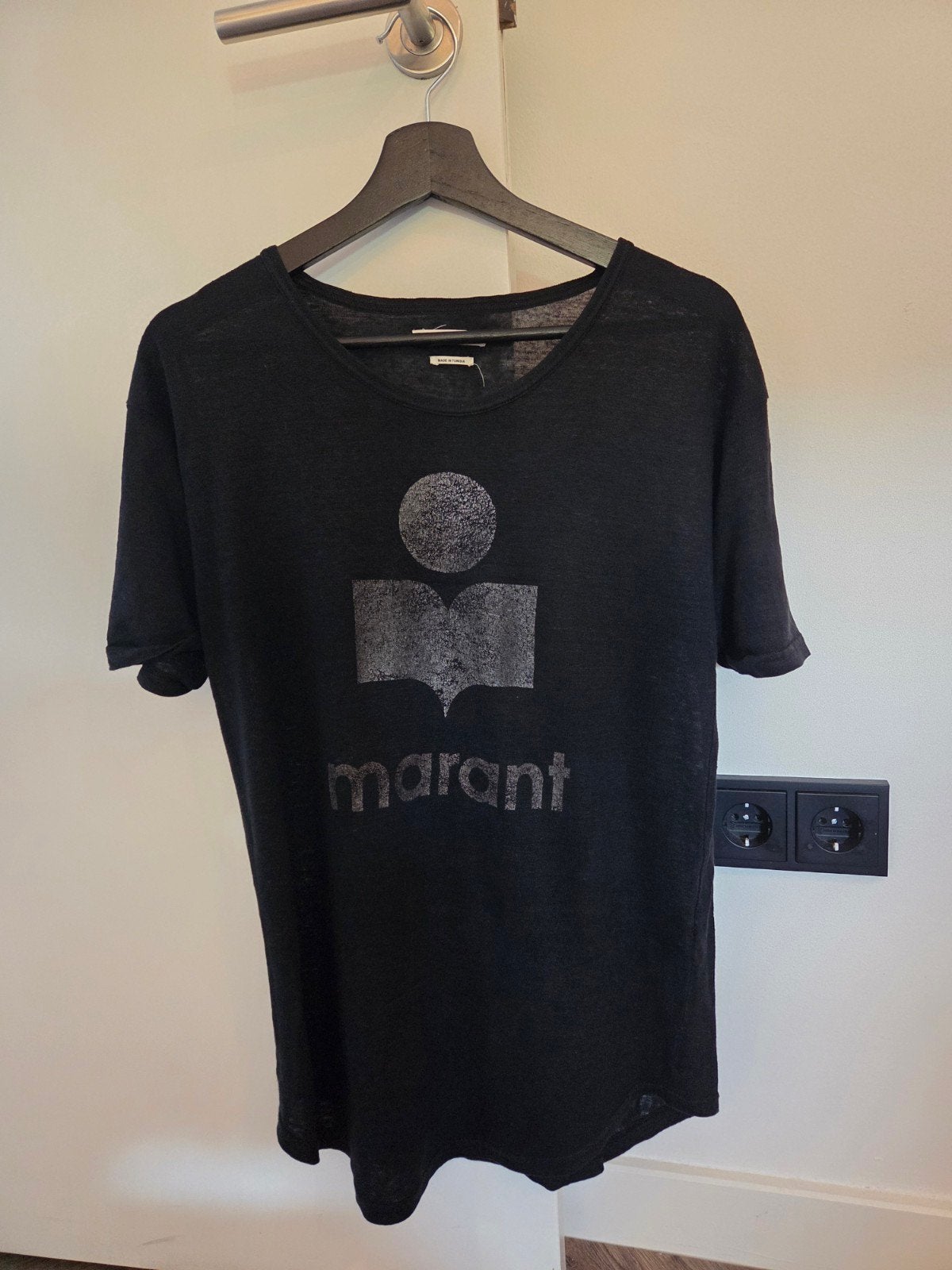 Isabel Marant Etoile T-shirt 100% linnen zwart maat S, Zwart, Ophalen of Verzenden, Zo goed als nieuw, Korte mouw