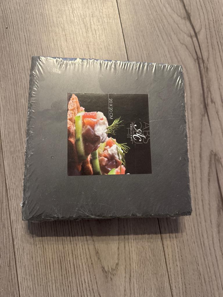 Nieuwe leisteen serveerplanken (rond en vierkant), Ophalen, Snij-/serveerplank, Nieuw, Zwart