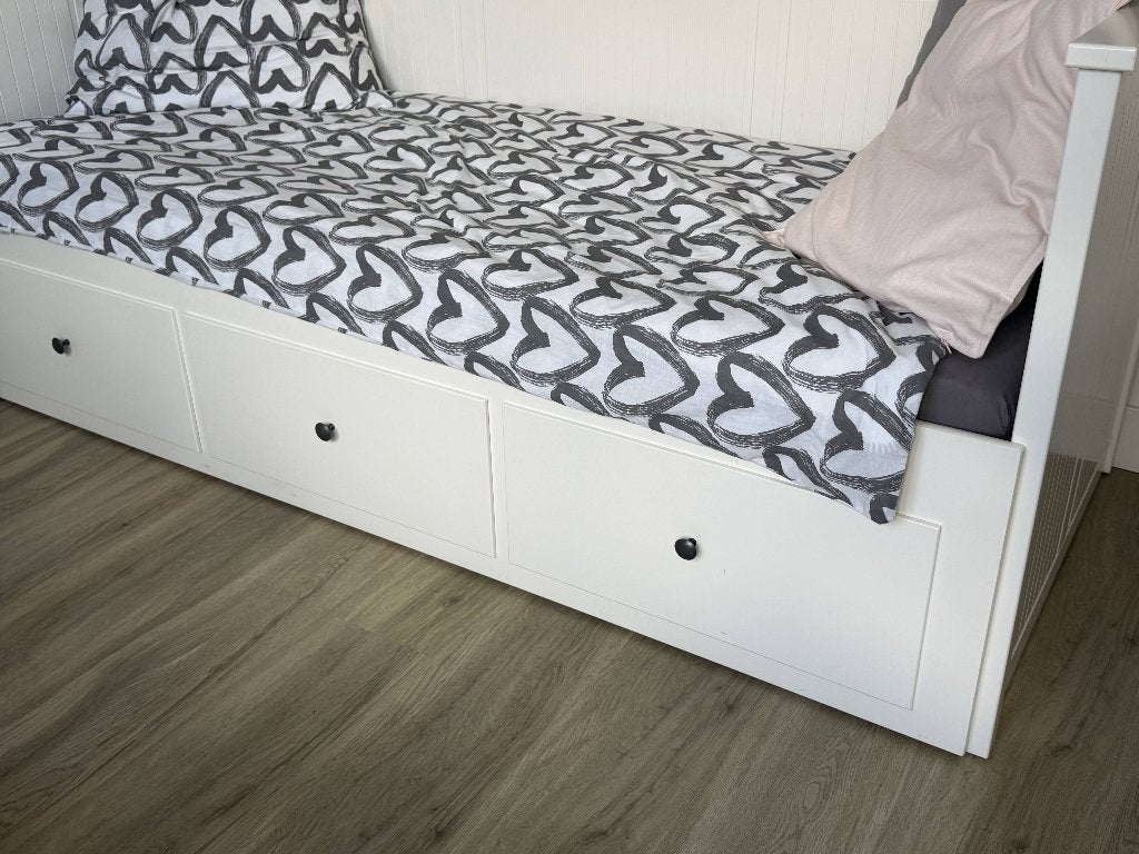Ikea Hemnes Bedbank met 3 lades, Ophalen, Wit, Zo goed als nieuw, 200 cm
