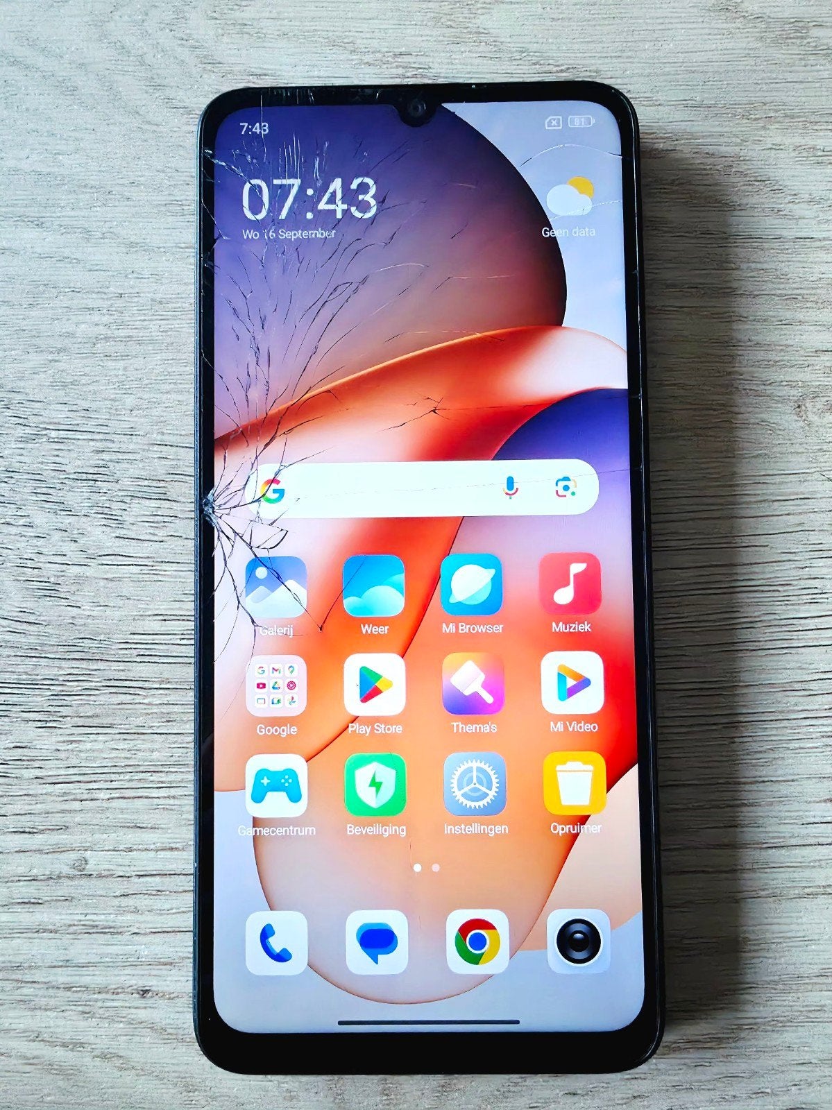 Xiaomi redmi smartphone met gebarsten scherm, Ophalen, Overige modellen, Zonder simlock, Niet werkend