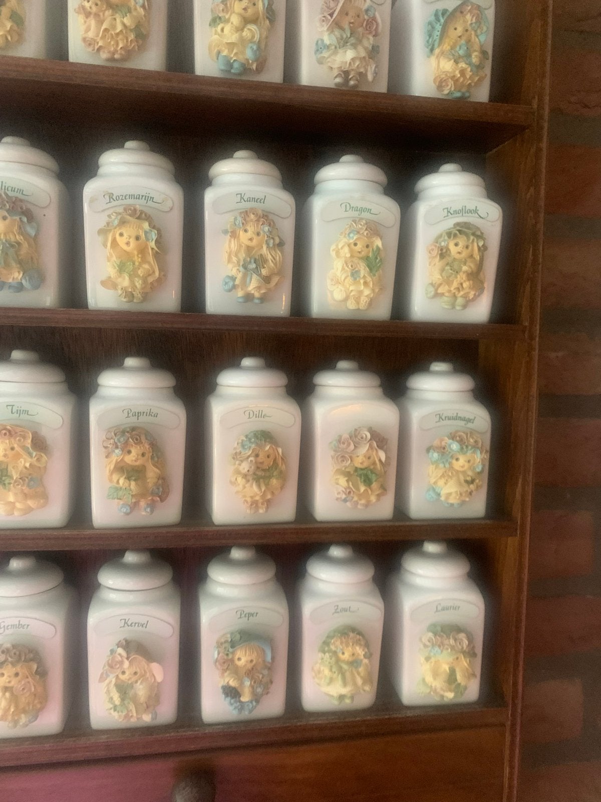 Prachtig kruidenrek incl. kastje met 24 kruidenpotjes, Ophalen, Hout, Bruin, Overige typen