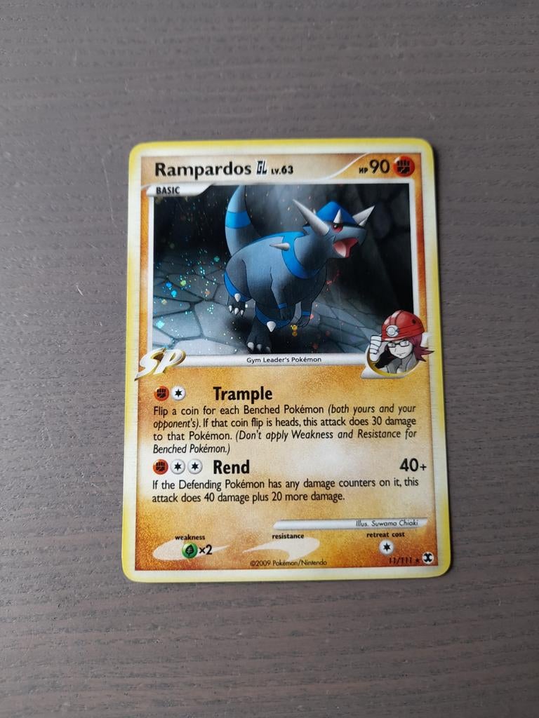 2009 rising rivals 11/111 rampardos holo, Ophalen of Verzenden, Gebruikt, Losse kaart, Foil