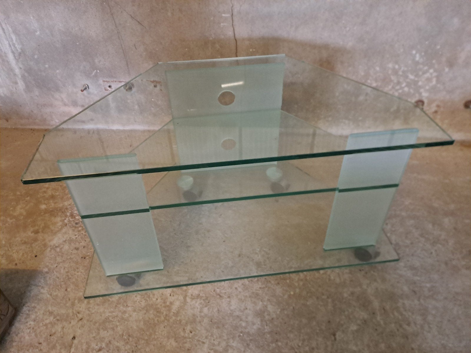 Glazen tv meubel, Ophalen, 25 tot 50 cm, 50 tot 100 cm, Minder dan 100 cm