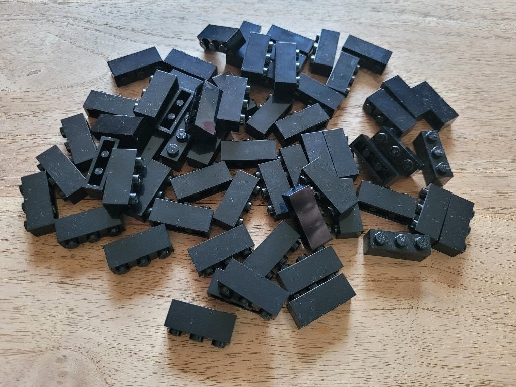 Partij J754=100x Nieuwe Lego stenen zwart 1x3