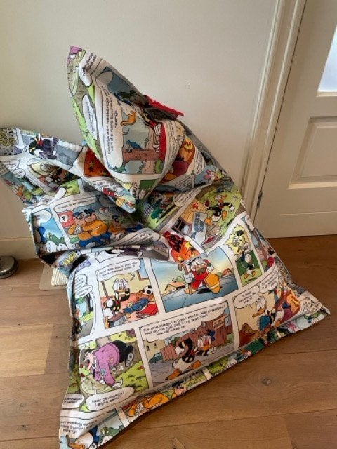 Zitzak met Donald Duck stripverhaal print, Ophalen, Eenpersoons, 75 tot 100 cm, Zo goed als nieuw