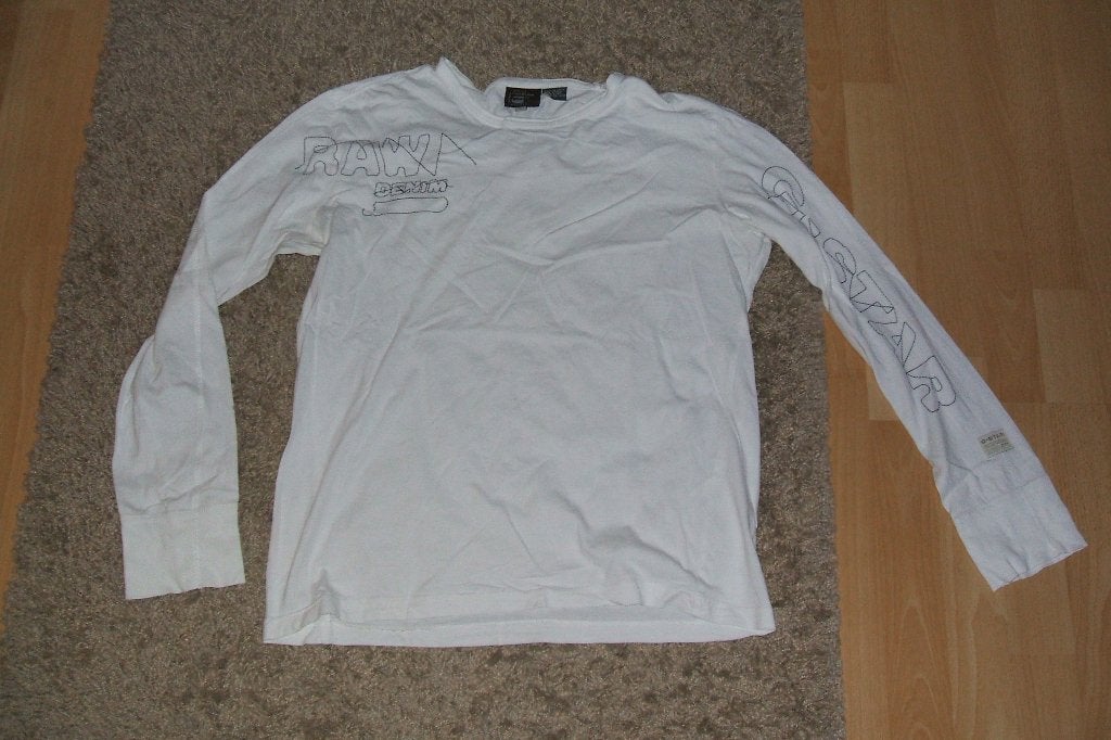Bijna NIEUW G-Star G Star GStar Raw Denim shirt wit mt. L, Maat 52/54 (L), Wit, Ophalen of Verzenden, Zo goed als nieuw