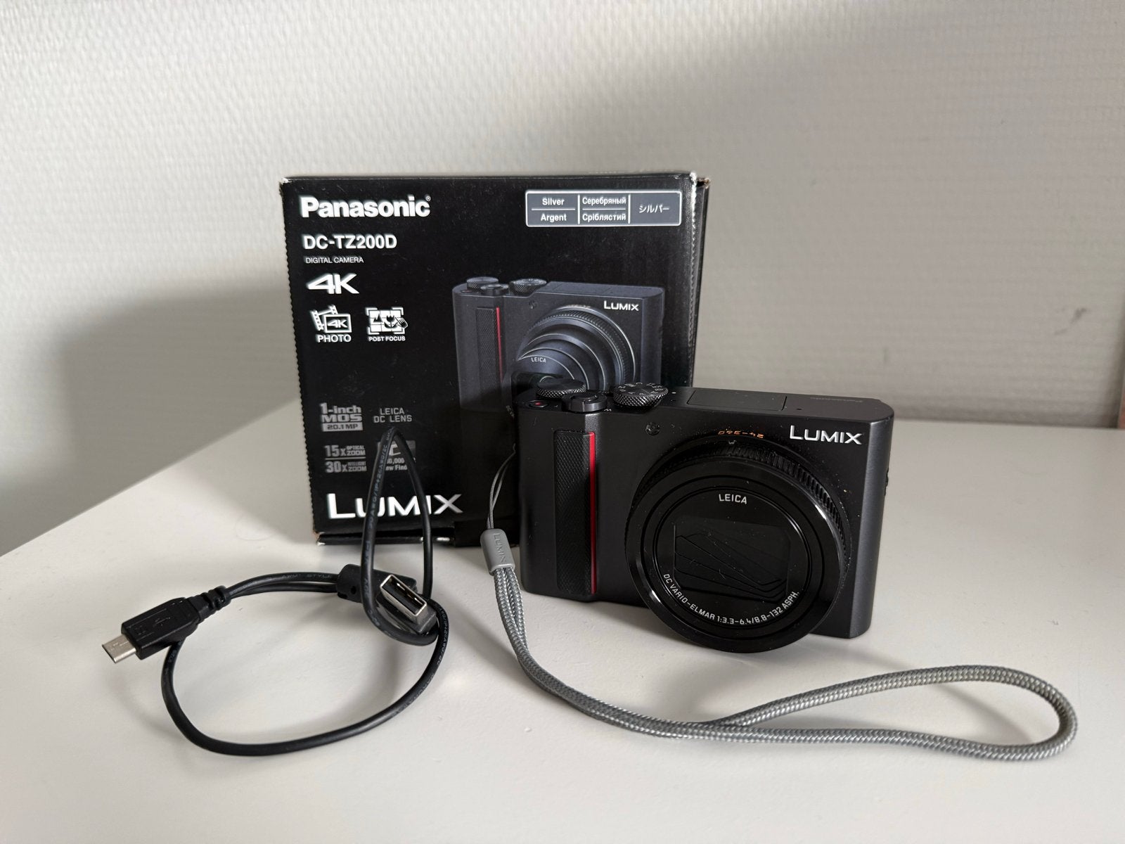 Panasonic Lumix DC-TZ200D 4K Compactcamera, Ophalen, Panasonic, Oplader, Beeldstabilisatie