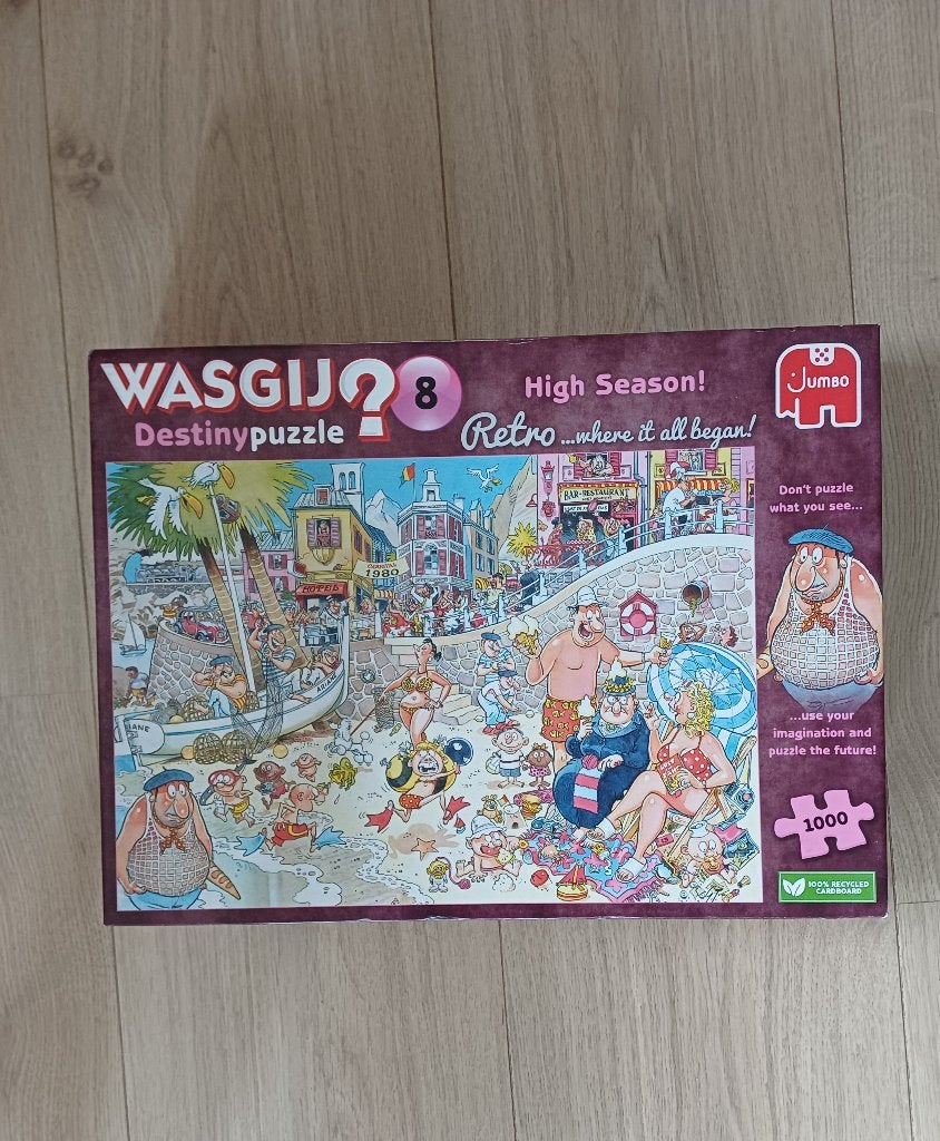 Puzzel Wasgij Destiny 8 Retro  "High Season" 1000 st, Ophalen of Verzenden, 500 t/m 1500 stukjes, Zo goed als nieuw, Legpuzzel