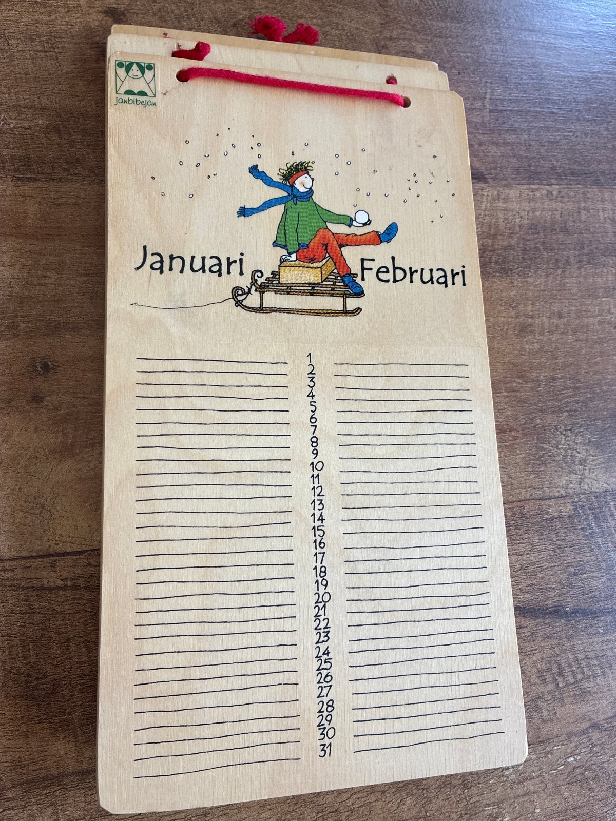 Janbibejan Houten Verjaardagskalender, Ophalen of Verzenden, Maandkalender