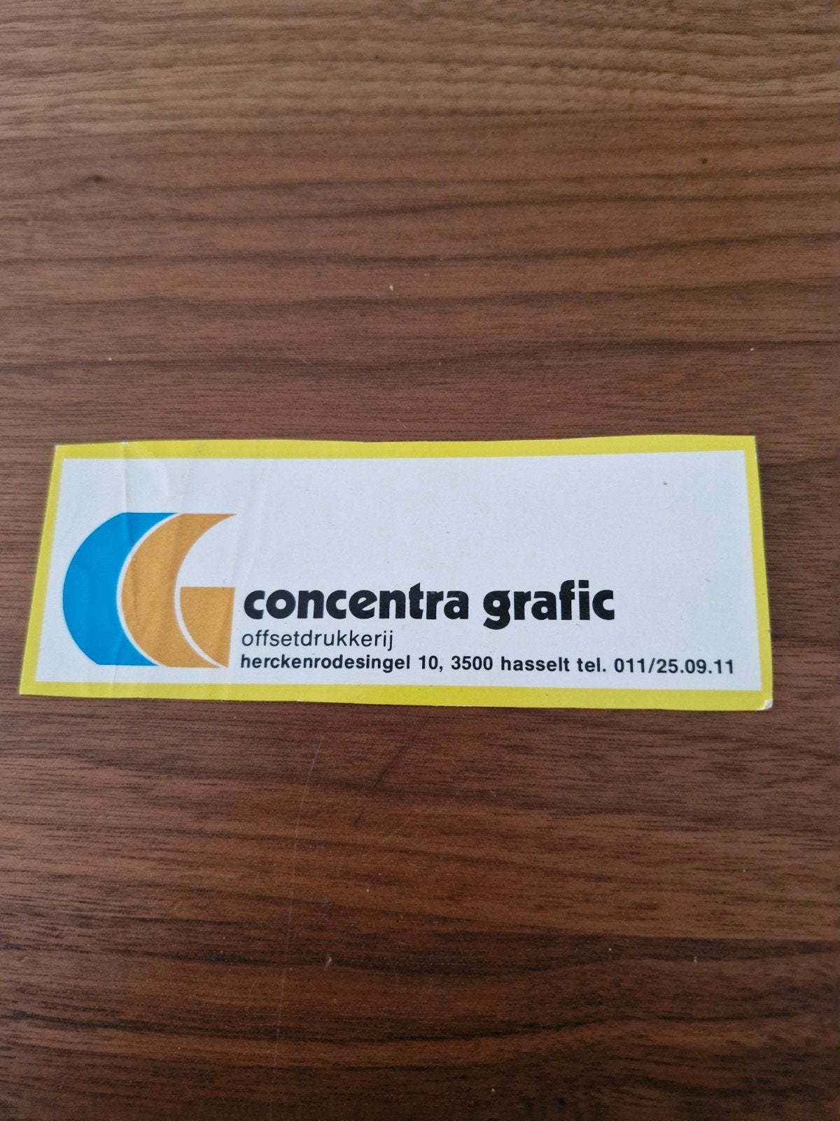 10144 Sticker Concentra Grafic Hasselt, Ophalen of Verzenden, Zo goed als nieuw