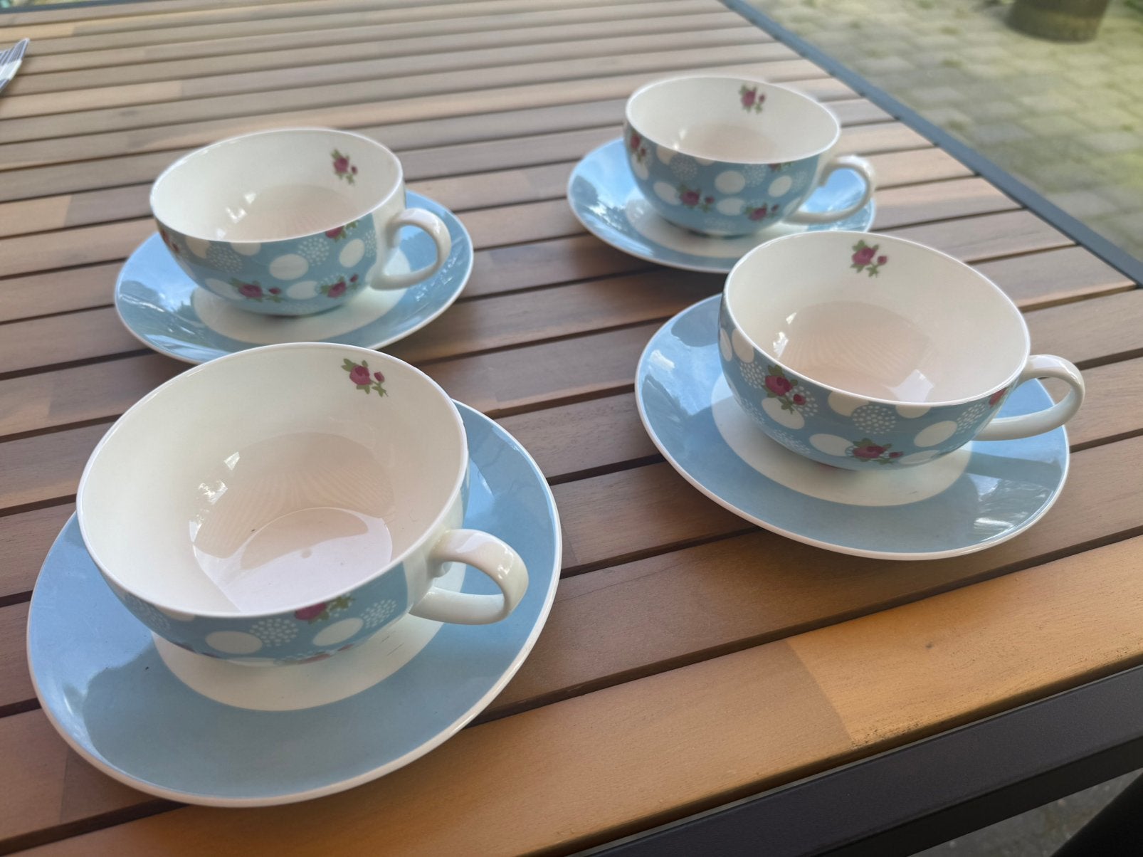 4x theekop-en-schotels Laura Ashley, Huis en Inrichting, Overige merken, Verzenden, Nieuw, Modern