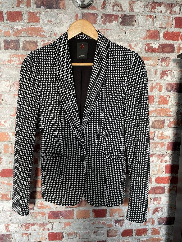 Penn & Ink blauw colbert blazer met wit plusje kruisje small, Blauw, Ophalen of Verzenden, Zo goed als nieuw, Jasje