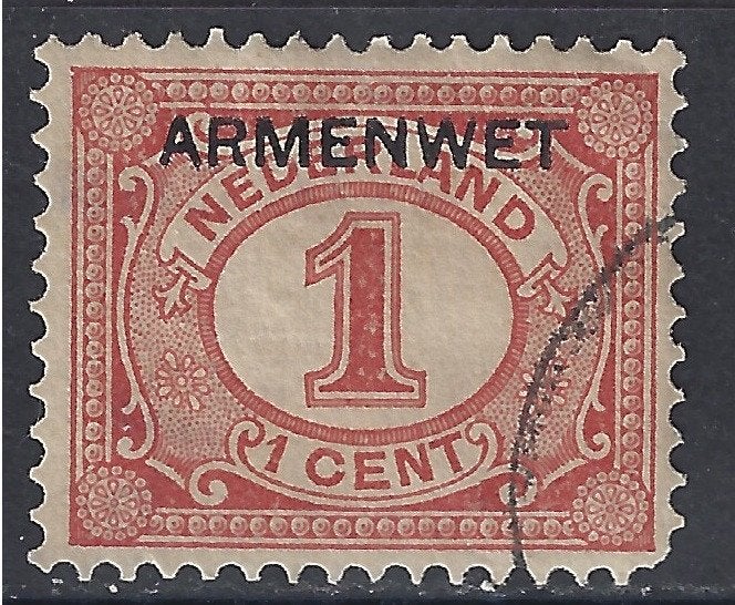 Nederland armenwet 1 geb 1913 ;  Dienstzegels voor 10% CW, Ophalen of Verzenden, T/m 1940, Gestempeld