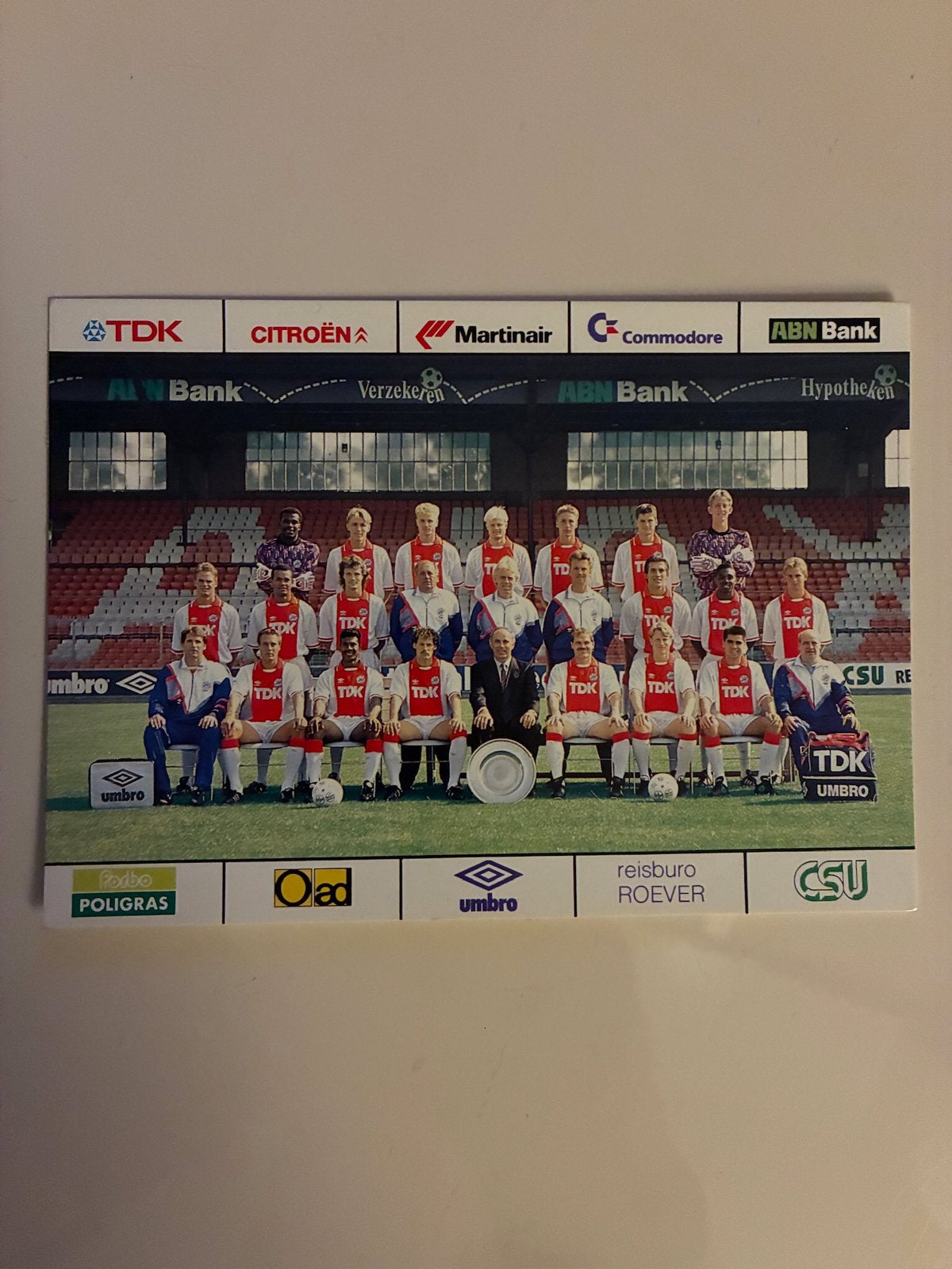 Elftalfoto Ajax selectie 1999-1991 + handtekeningen, Ophalen of Verzenden, Zo goed als nieuw, Ajax