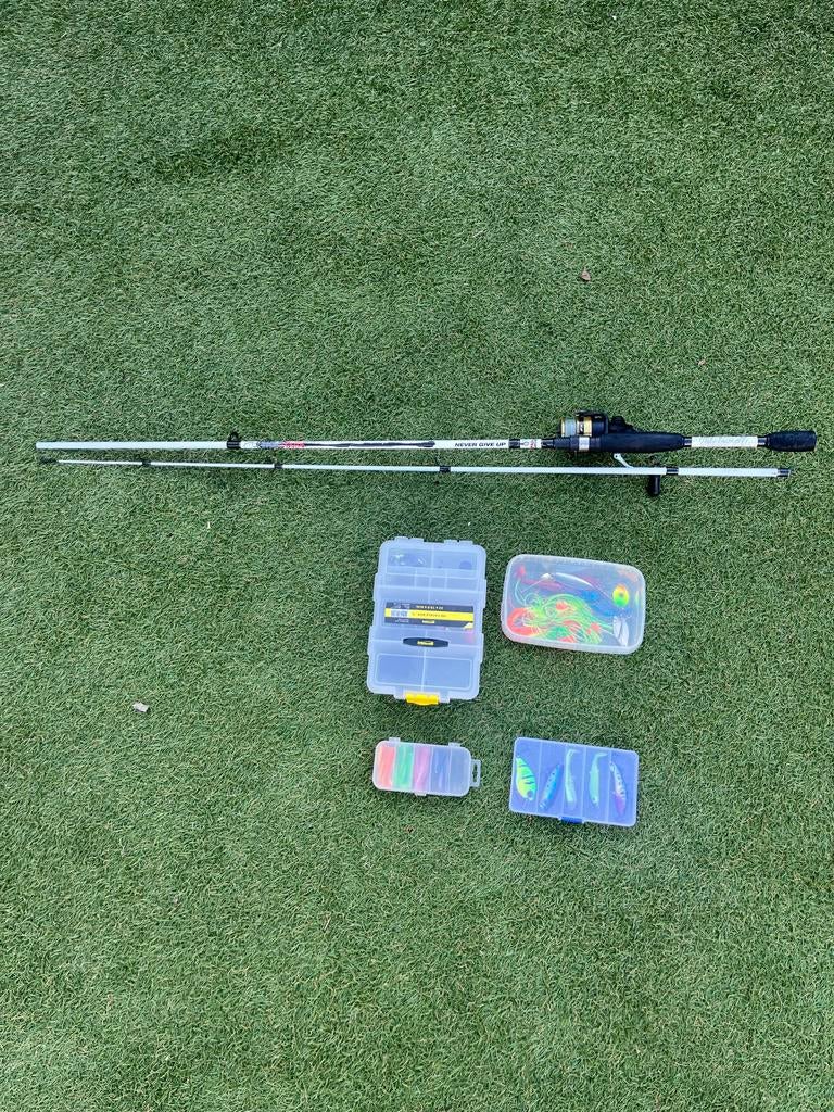 Complete Roof- en Witvis Set - Hengel, Molen & Accessoires, Ophalen, Gebruikt, Complete hengel