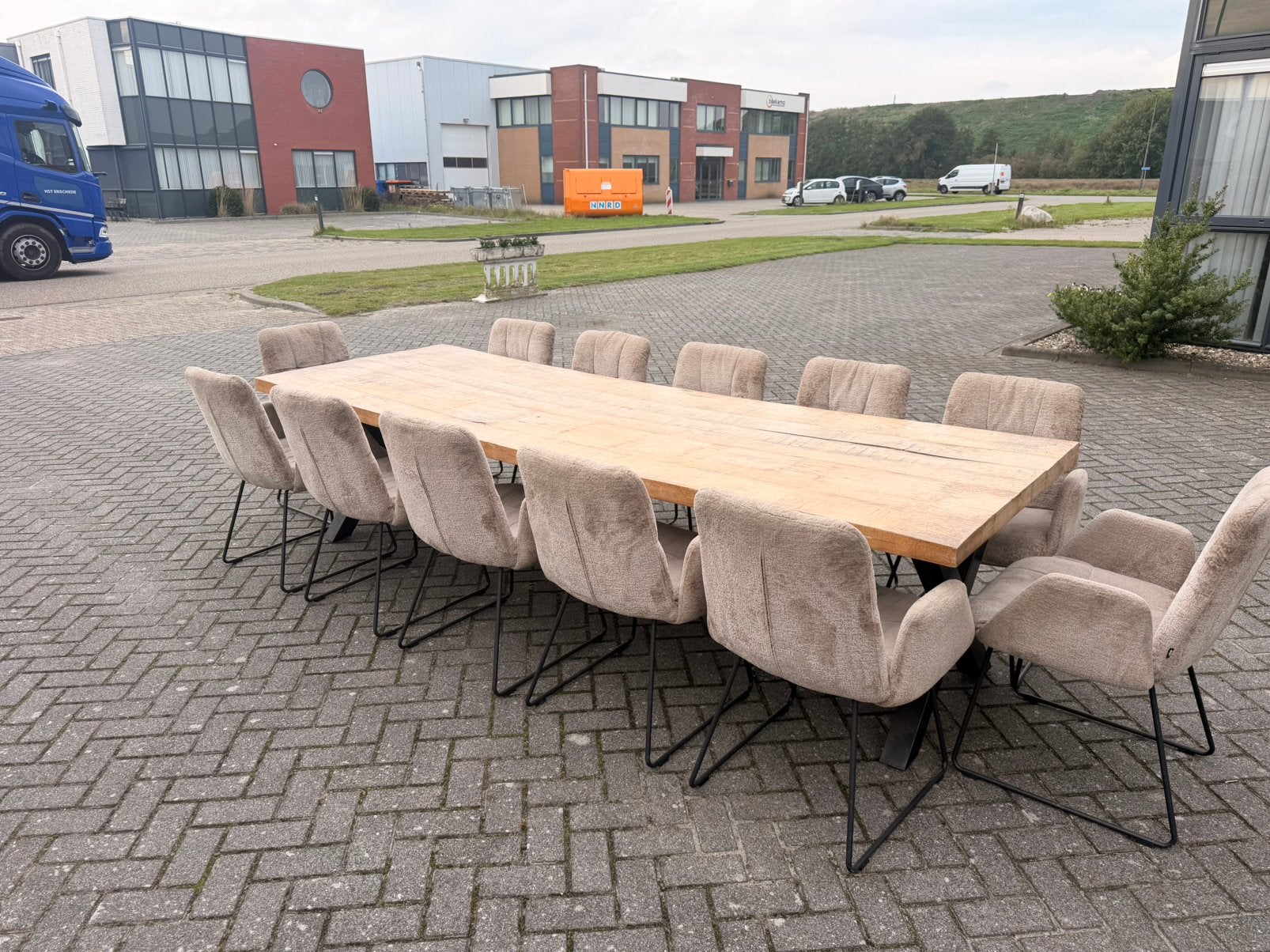 Stamtafel 300x100 cm eettafel tafel, Gebruikt, Cafe bar kantine vintage retro, 200 cm of meer, Vijf personen of meer
