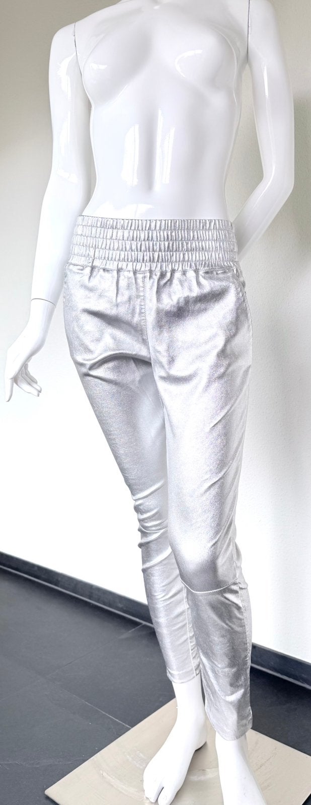 IBANA LEREN BROEK, ZILVER, MAAT S (NEW €499,95) NIEUW💛💛💛, Overige kleuren, Nieuw, Ophalen of Verzenden, Maat 36 (S)