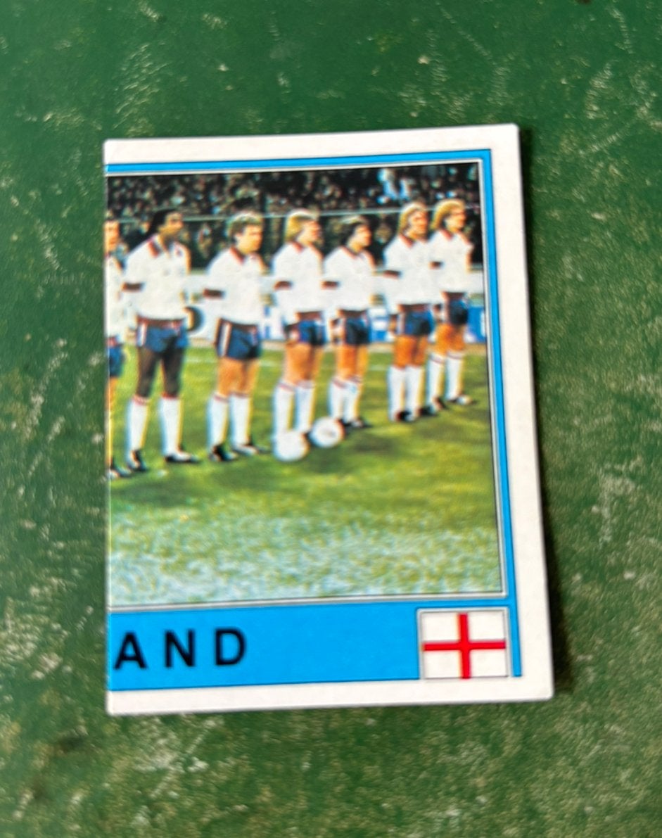 Panini plaatje team Engeland rechts Euro 80, Ophalen of Verzenden