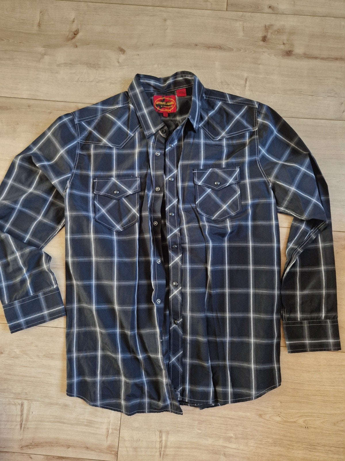 Attrak Jeans Western overhemd zwart/wit, 60cm oksel-oksel, Ophalen of Verzenden, Nieuw, Zwart, Attrak Jeans