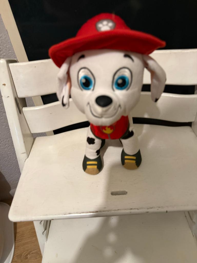 Paw Patrol Marshall knuffel, Ophalen, Hond, Zo goed als nieuw, Wit