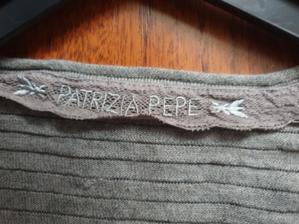 Patrizia Pepe grijze zijde cashmere top - Maat 0, Maat 38/40 (M), Ophalen of Verzenden, Zo goed als nieuw, Patrizia Pepe