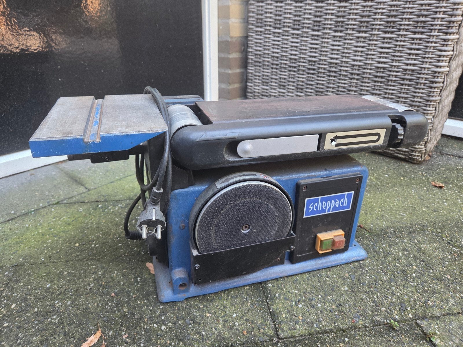 Scheppach BTS800 bandschuurmachine met toebehoren, Ophalen of Verzenden