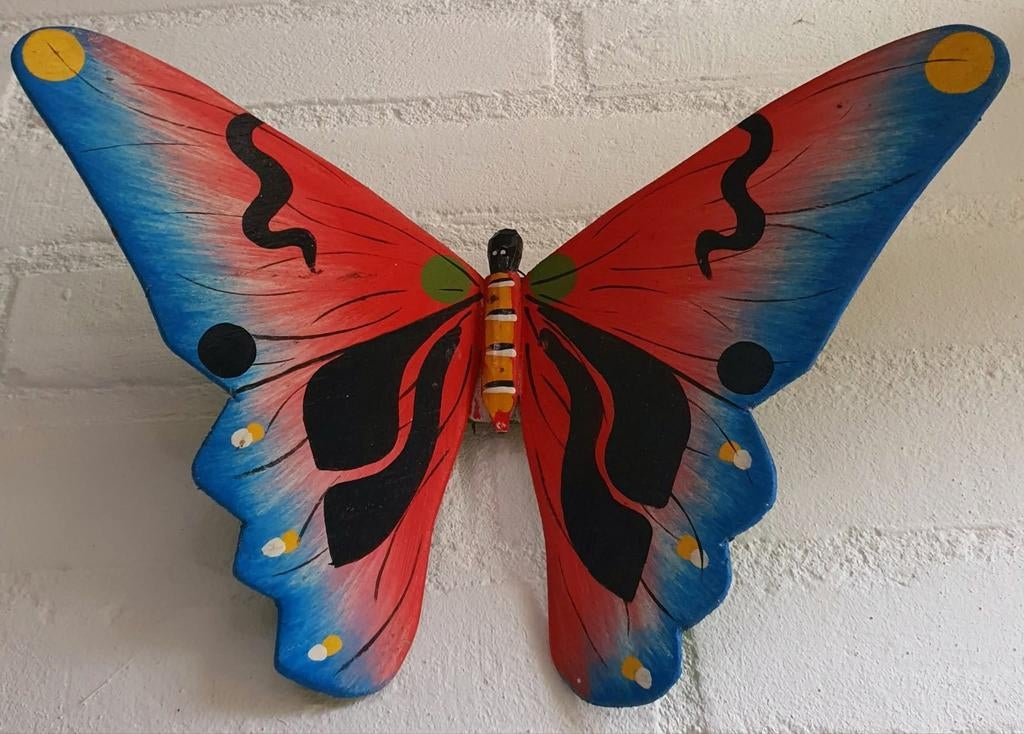 Vlinder beeld sculptuur
voor aan de wand 
wandsculptuur, Ophalen of Verzenden, Handgemaakt, Hout, Wanddecoratie