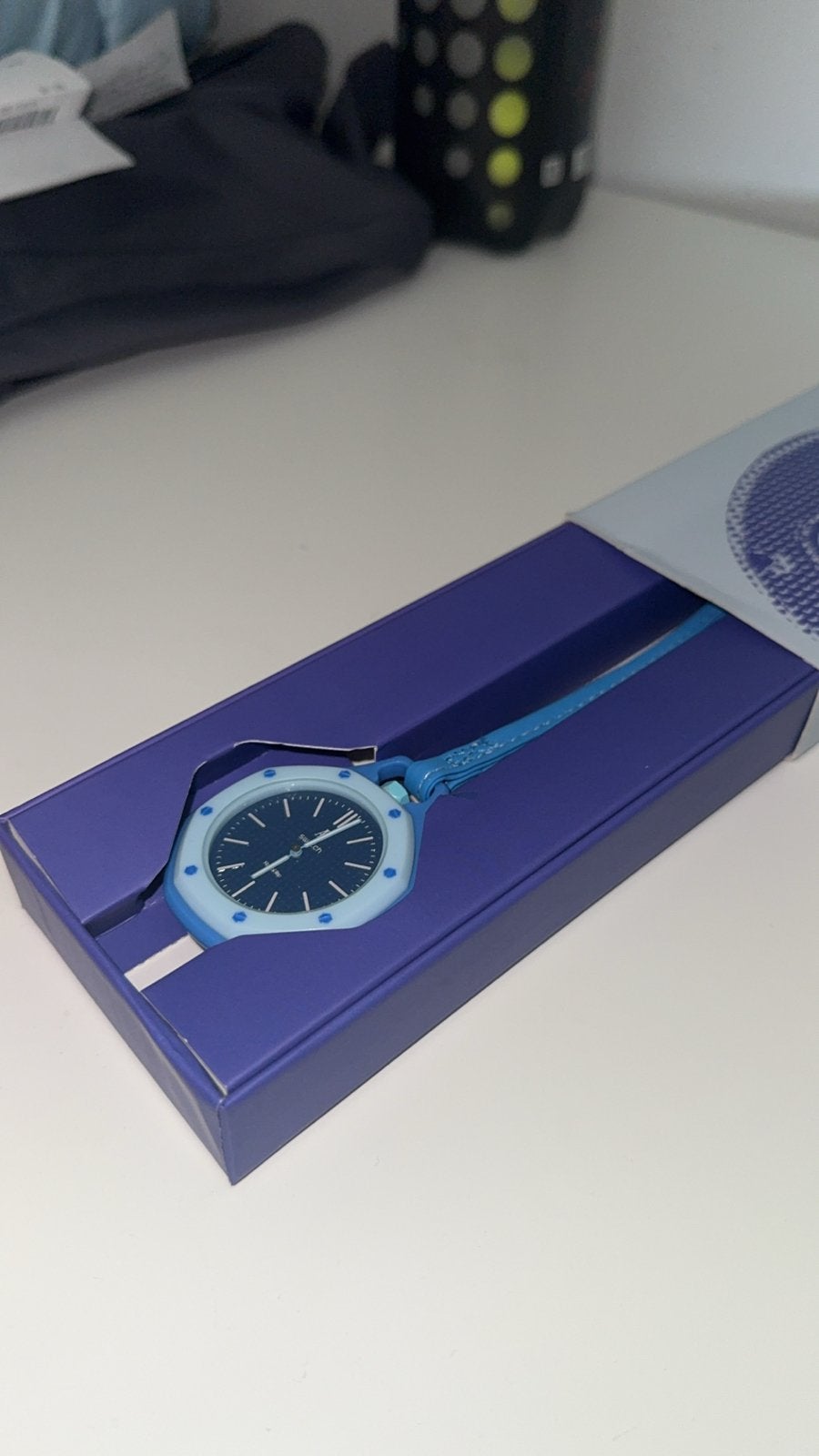 AP Swatch Royal Pop Zakhorloge Lichtblauw, Sieraden, Tassen en Uiterlijk, Horloges | Dames, Swatch, Nieuw, Ophalen of Verzenden