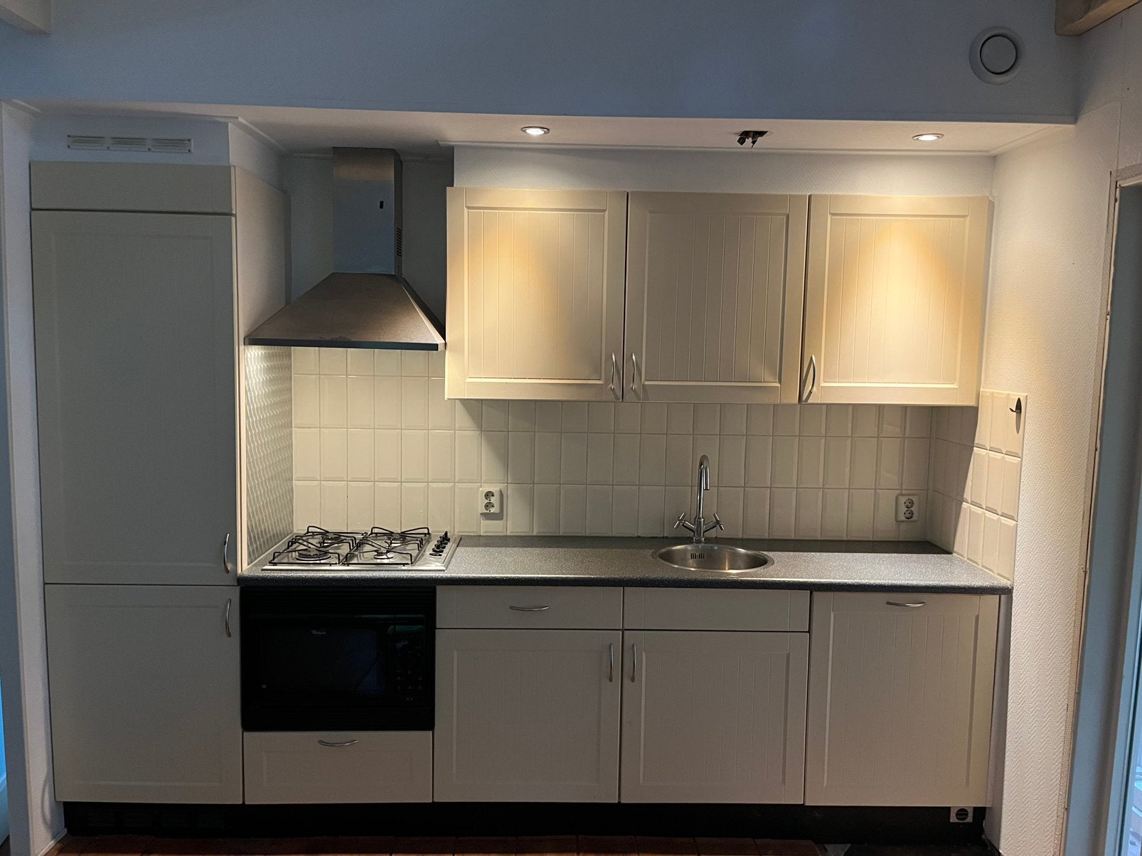 Complete keuken inclusief alle apparatuur te koop., Ophalen, Gebruikt, Geel, Enkelwandige keuken
