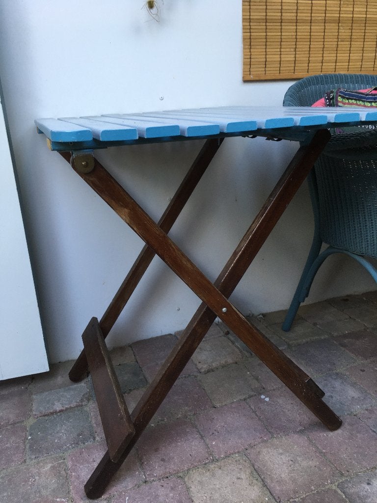 hardhouten tuintafeltje opklapbaar, Ophalen, Gebruikt, Rechthoekig, Hout