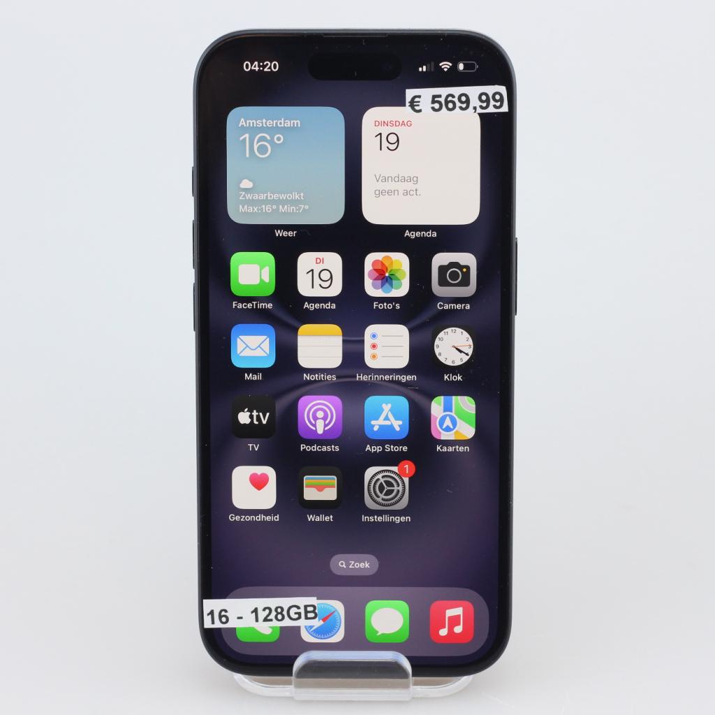 iPhone 16 128GB Zwart, Apple, Zo goed als nieuw, Support@apple.com, One Apple Park Way
Cupertino, CA 95014
United States