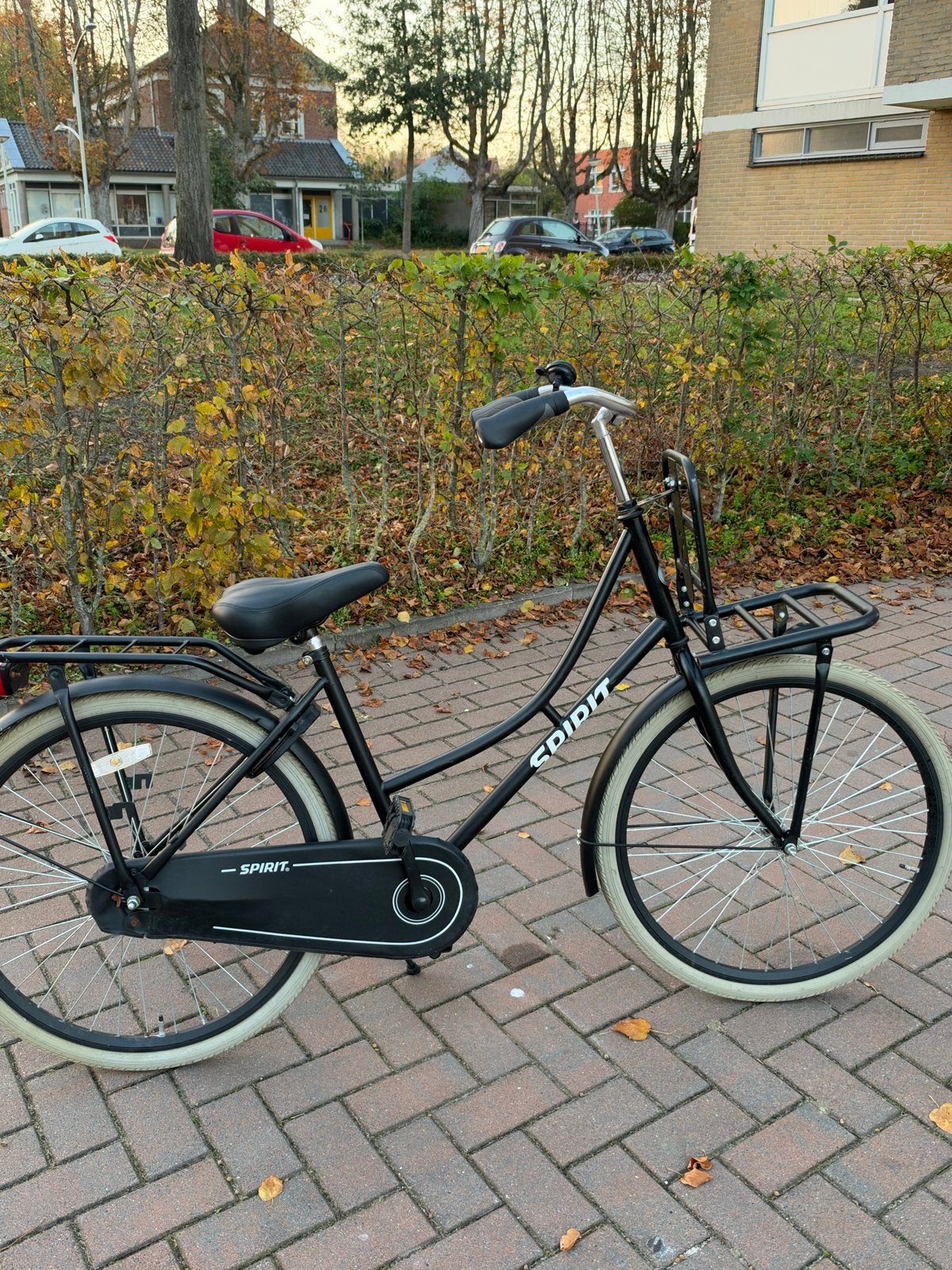 Spirit Cargo 26 inch mat zwart meidenfiets GRATIS fietsmand!, Fietsen en Brommers, Terugtraprem, 47 tot 50 cm, Zo goed als nieuw