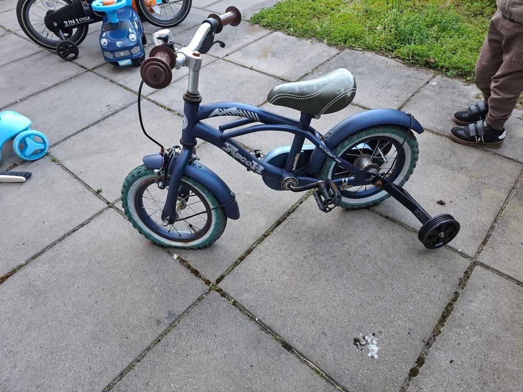 Kinderfiets 12 inch met zijwieltjes - Blauw, Ophalen of Verzenden, Gebruikt, Minder dan 16 inch, Zijwieltjes