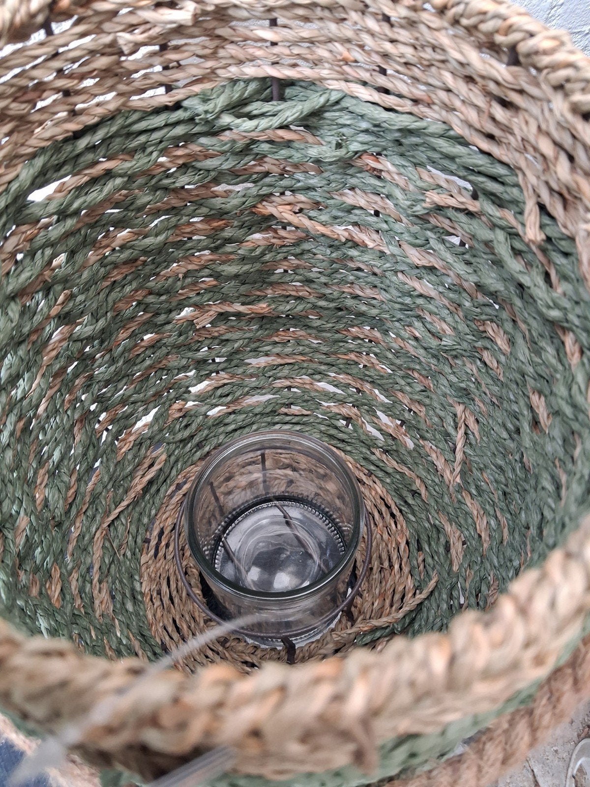 Rotan zeegras windlicht 32 cm, Verzenden