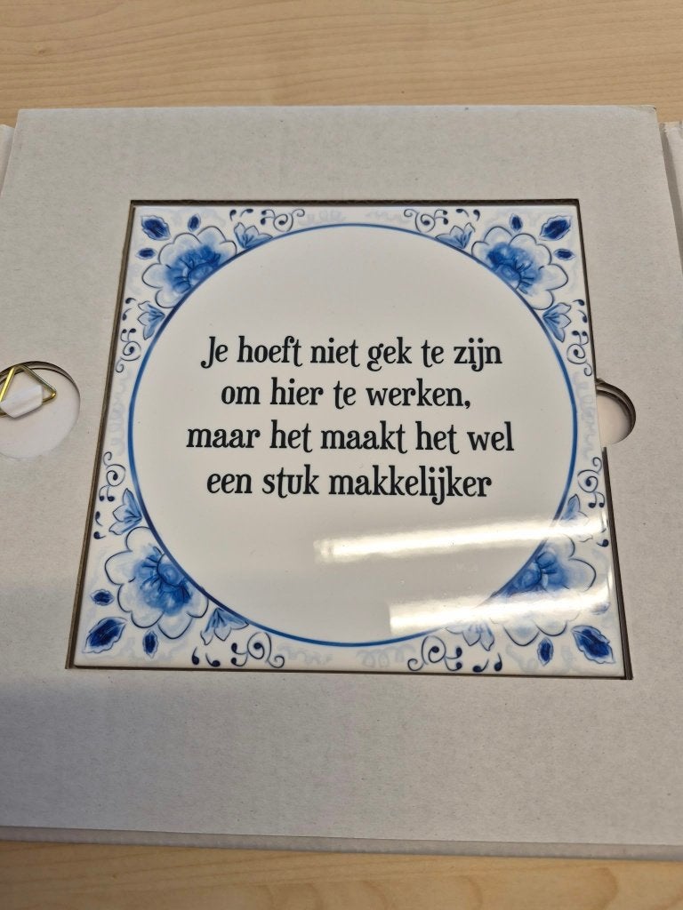 Tegeltje met tekst voor teamkamer., Ophalen of Verzenden, Nieuw