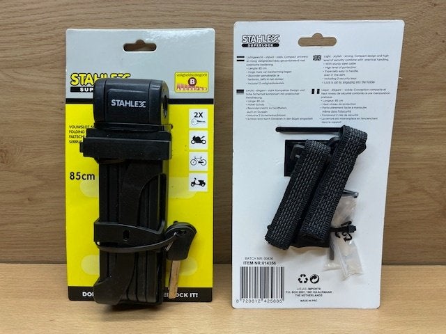 Vouwslot Stahlex 501 met houder 85cm., Motoren, Accessoires | Sloten, Eddiys, Espel, Nieuw, Info@eddiys.eu