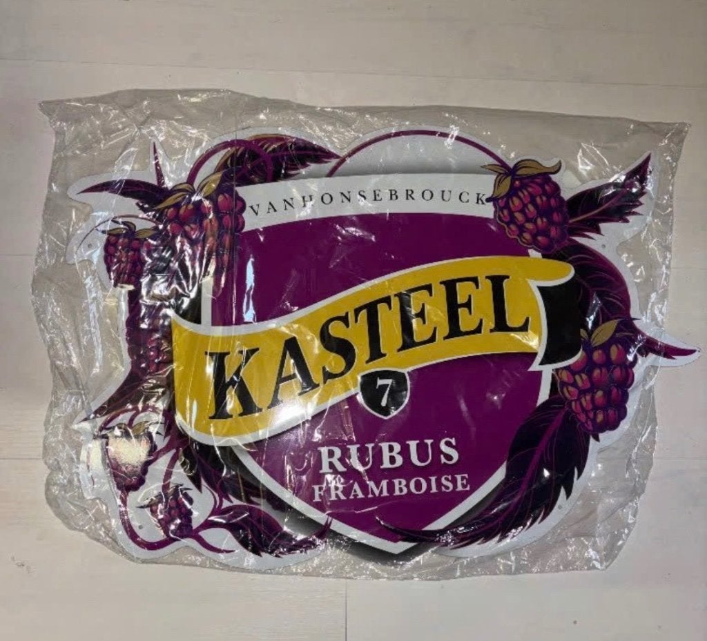 Kasteel Rubus Framboise bier reclame bord, Ophalen of Verzenden, Nieuw, Reclamebord