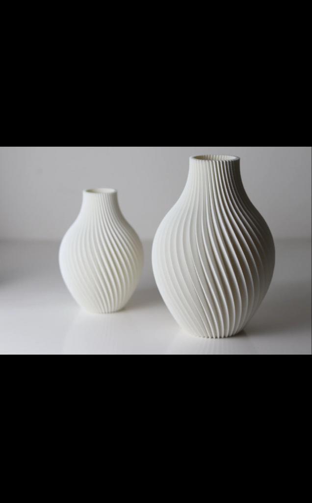 Decoratieve 3D Geprinte Vaas - Modern Design, Kunststof, Wit, Nieuw, Ophalen of Verzenden