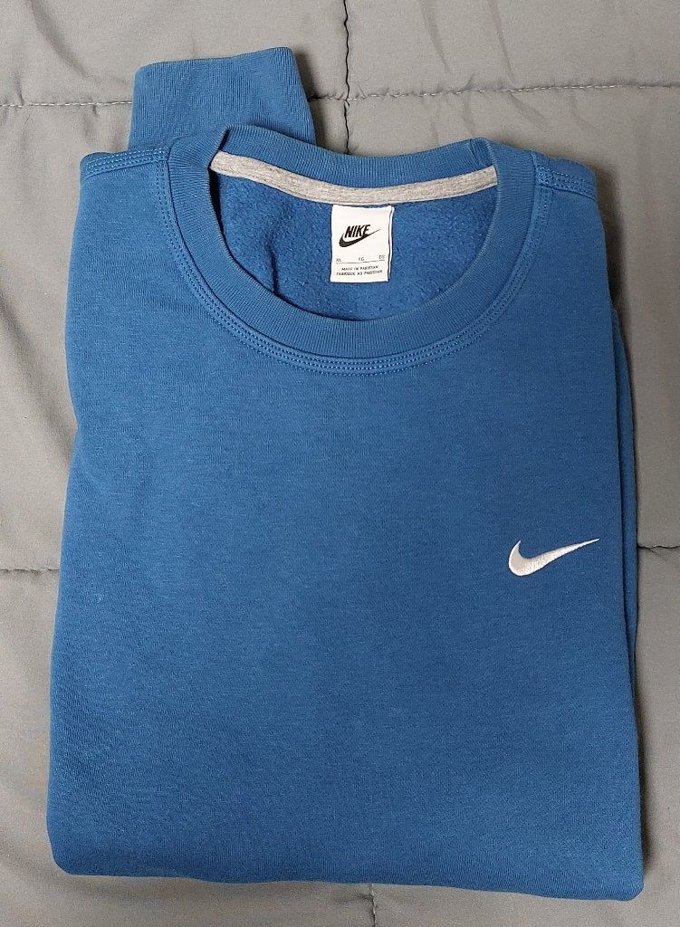 Nike Sweater Trui Blauw Maat XL valt als L IZGS., Maat 52/54 (L), Blauw, Nike, Ophalen of Verzenden