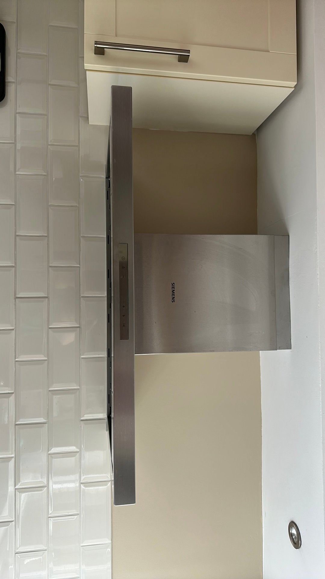 Siemens iQ500 afzuigkap 90 cm RVS, Ophalen, Zo goed als nieuw, Wandschouwkap, Recirculatie