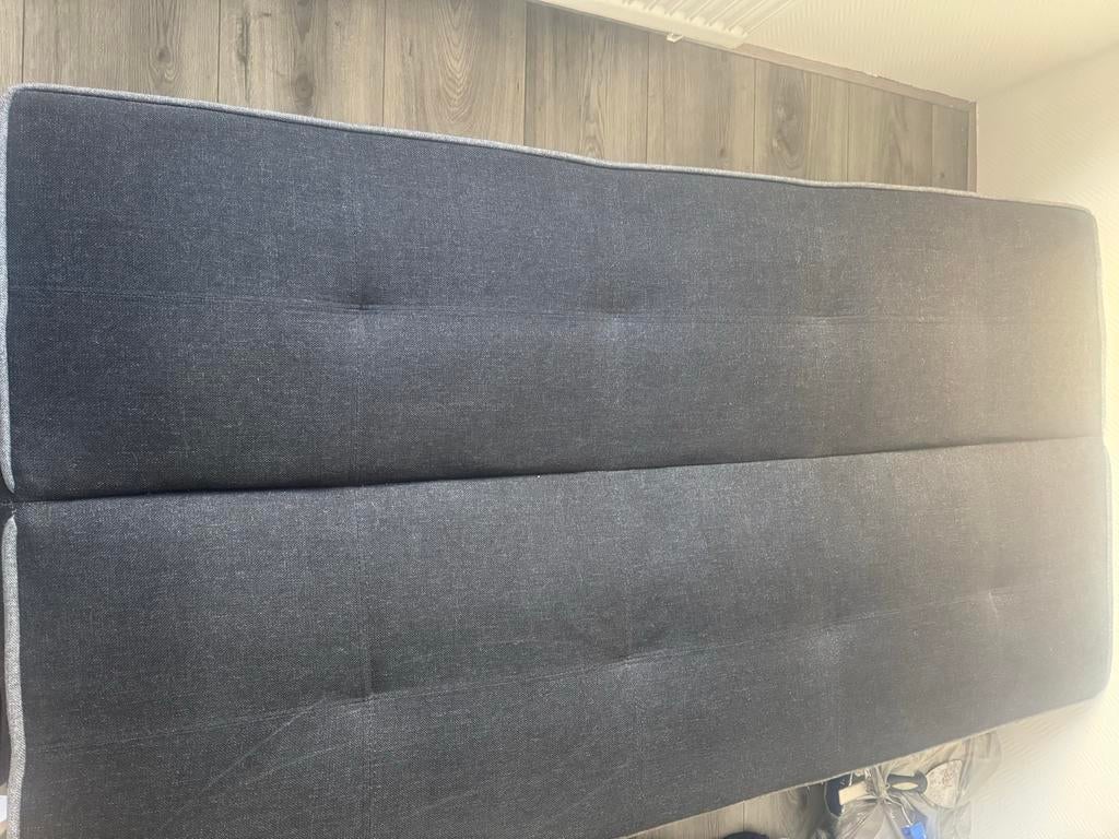 Donkergrijze slaapbank / bedbank, Huis en Inrichting, Slaapkamer | Slaapbanken, Ophalen, Gebruikt, Tweepersoons, 180 cm