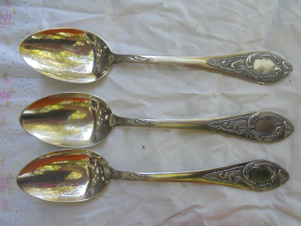 3 x grote lepel volop sierlijk barok bewerkt, Antiek en Kunst, Ophalen of Verzenden