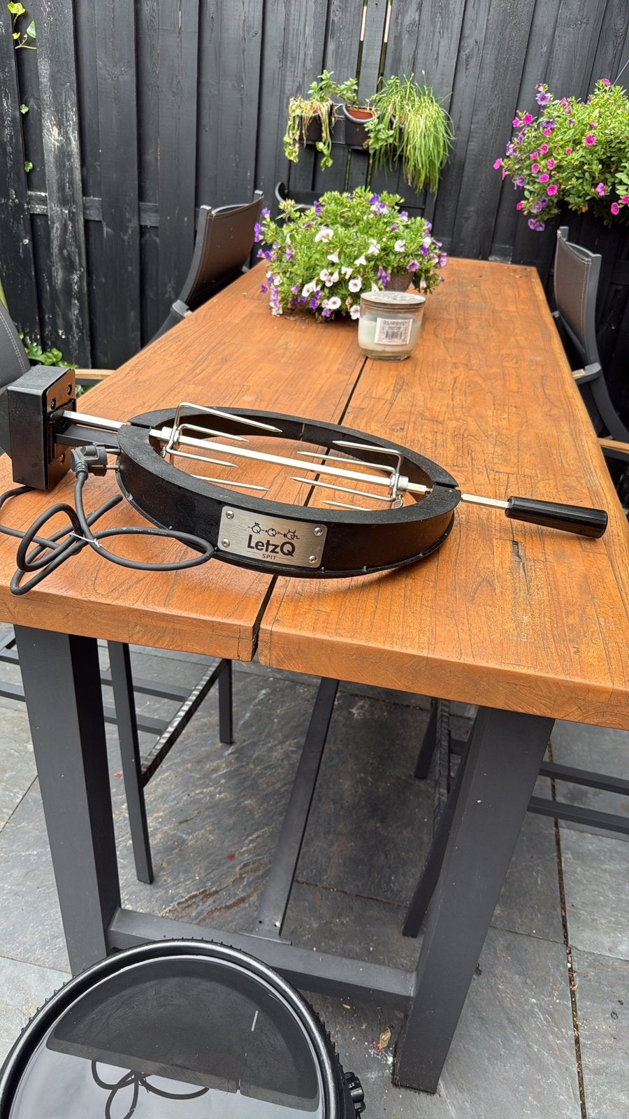 LetzQ Spit 13 inch Big Green Egg Small/MiniMax, Ophalen, Gebruikt, LetzQ