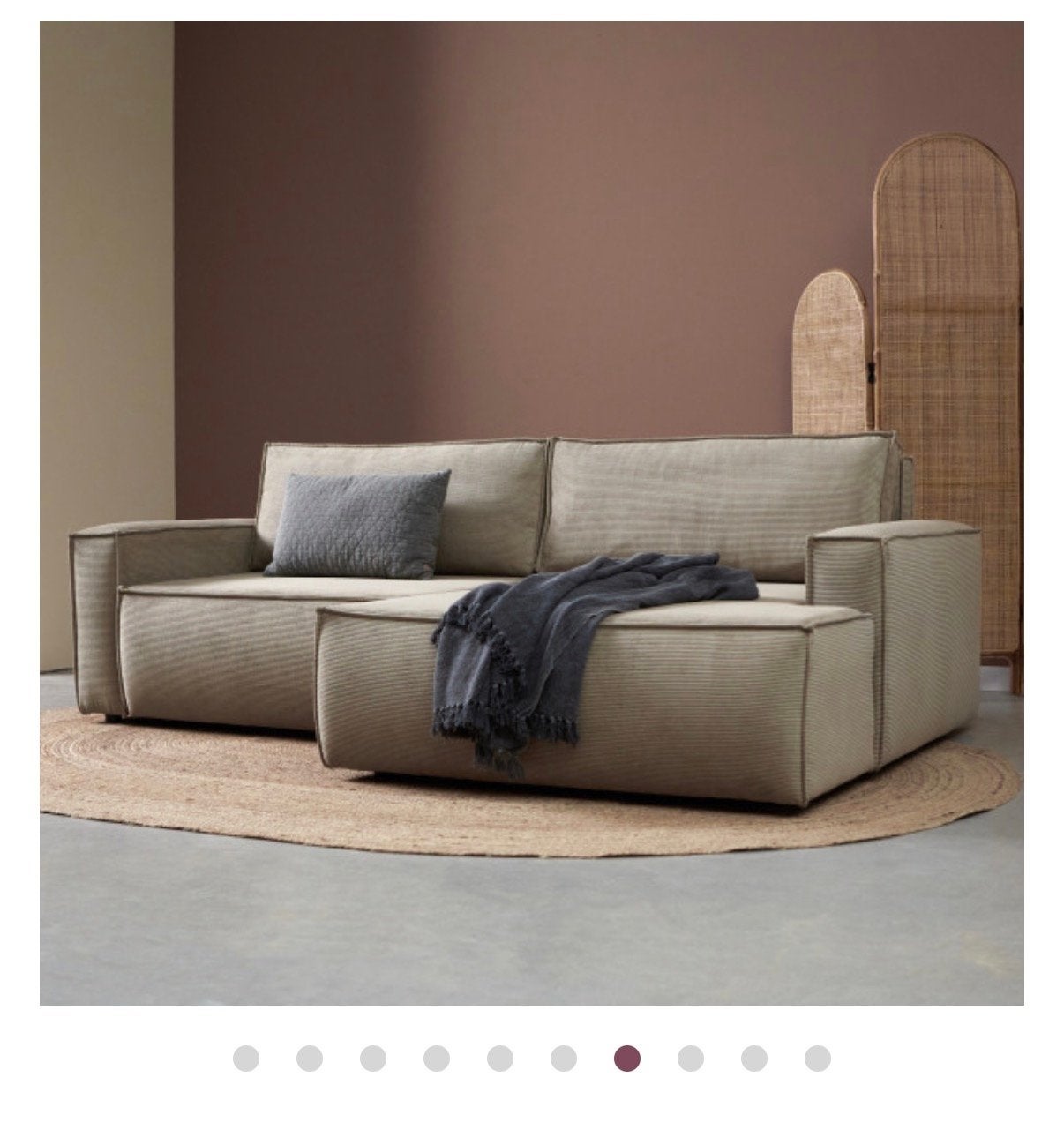 Lumz Bodio Rosa Slaapbank Ribstof Beige (nieuw)