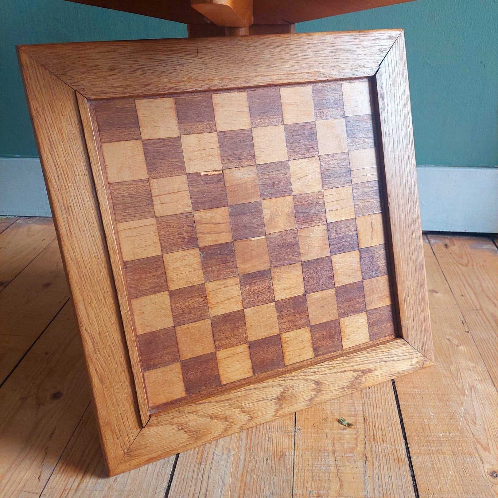 Lucky Vintage handgemaakt schaaktafeltje met opbergruimte, Ophalen, Huis en Inrichting
