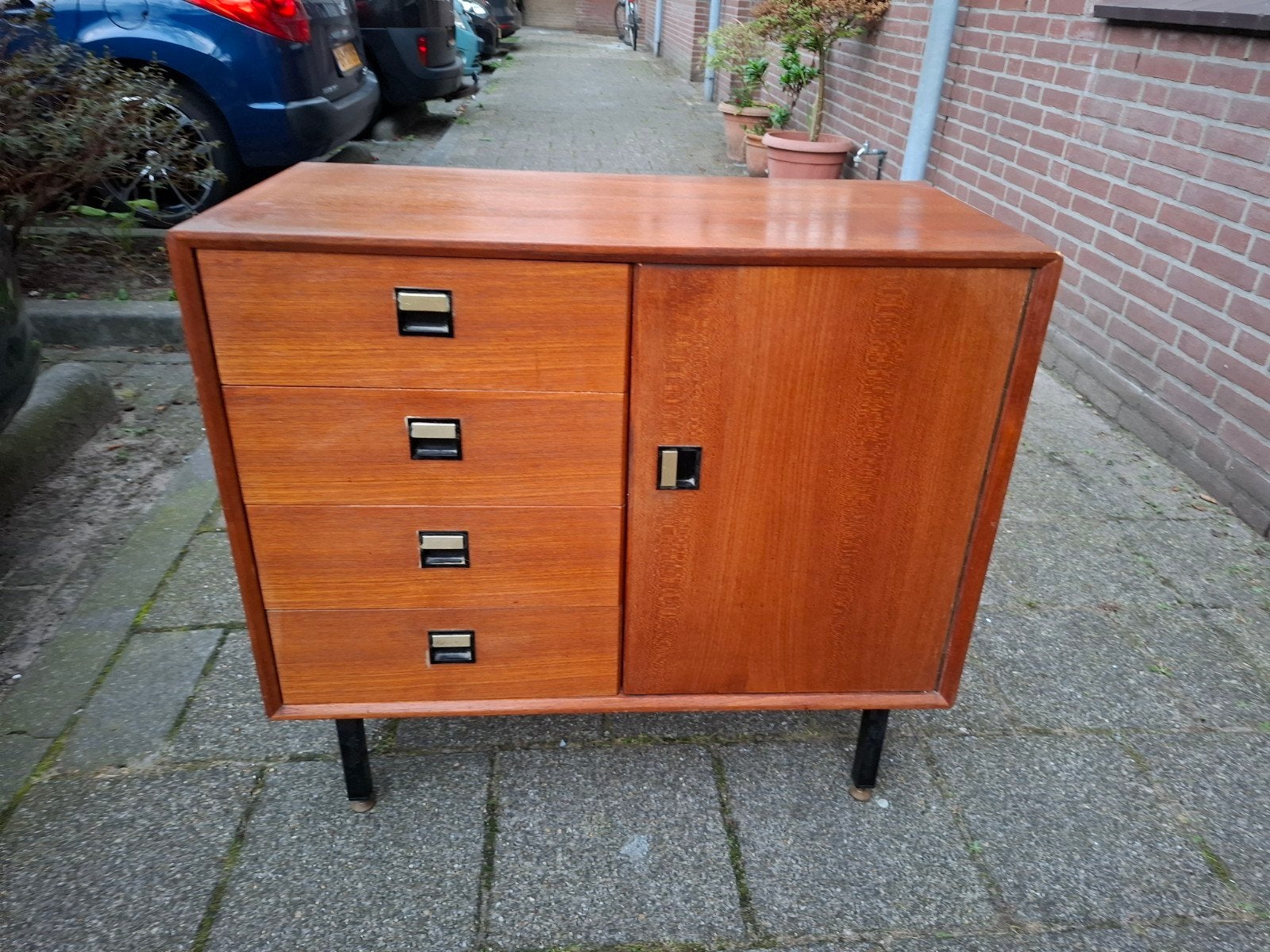 Vintage Teak Dressoir met Laden en Kastje, Ophalen of Verzenden