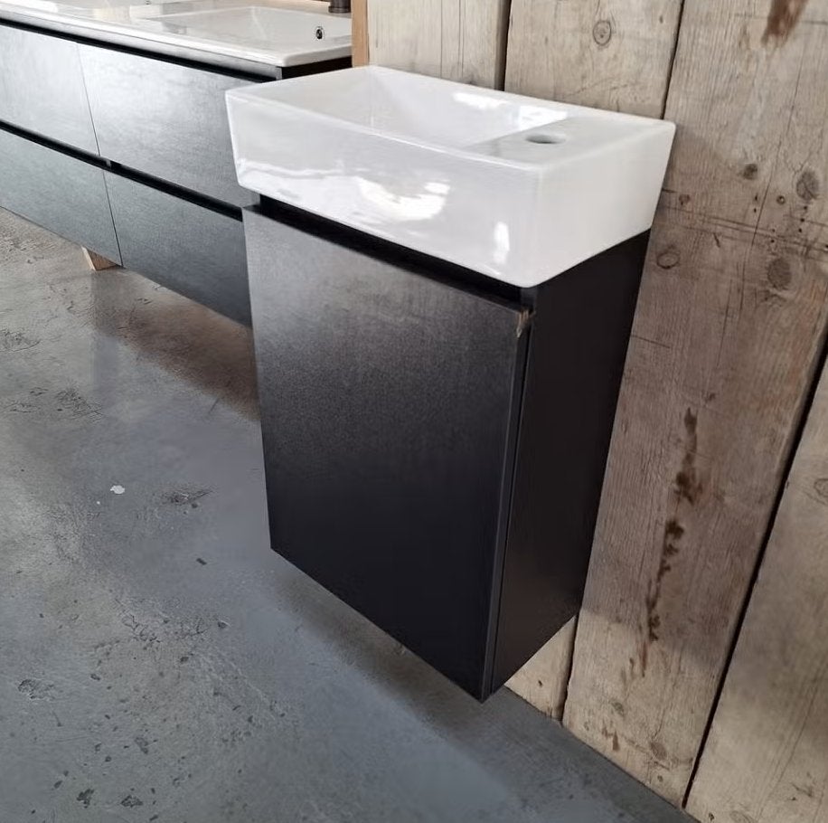 Toiletmeubel mat zwart scharnier rechts 40x64x23 cm nr473, Ophalen of Verzenden, Nieuw