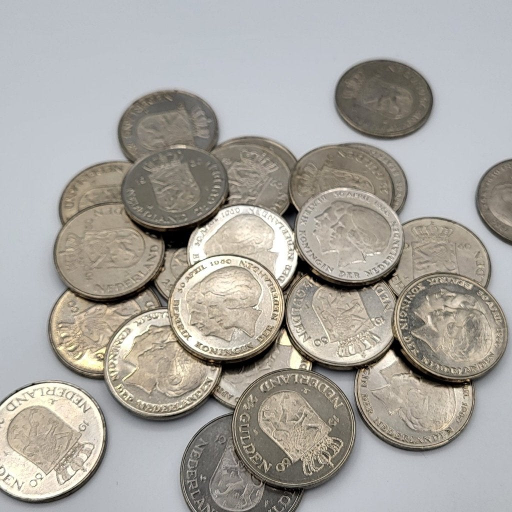 25x 1980 Dubbele Kop Rijksdaalder, Ophalen of Verzenden, Koningin Juliana, 2½ gulden, Setje